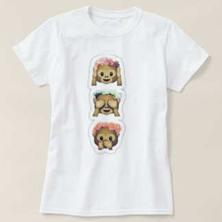 Camiseta floral de las emojis del mono