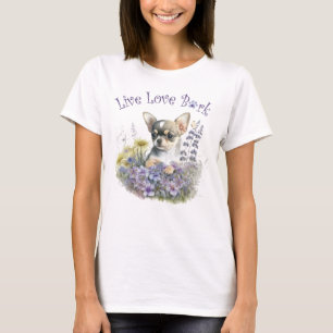 Camiseta Floral de mamá de perro de Chihuahua