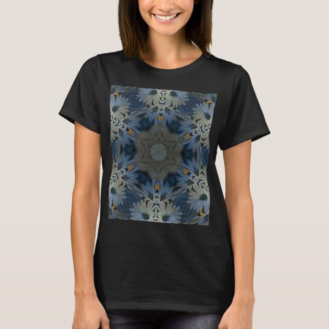 Camiseta Floral de margarita azul antigua (Anverso)