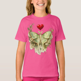 Camiseta Floral de Mariposa Luna Moth | Botánico V