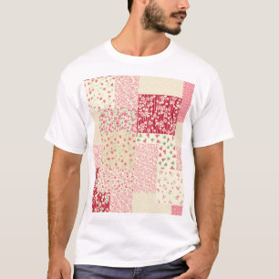 Camiseta Floral de mosaico: Ornamentos dibujados a mano.