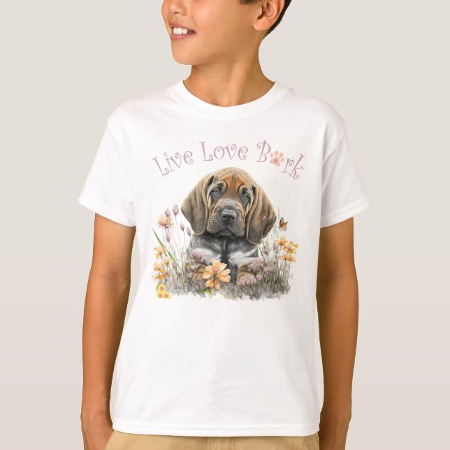 Camiseta Floral de perro banal (Anverso)