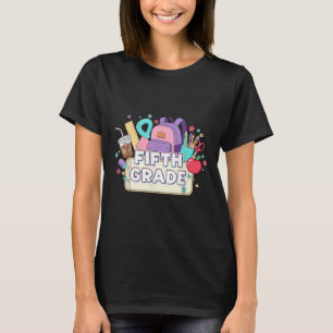 Camiseta Floral de quinto grado de vuelta a la escuela Chic