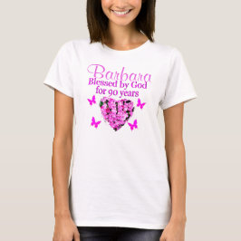 Camiseta FLORAL DE ROPA DE bonito PERSONALIZADA 90º CUMPLEA