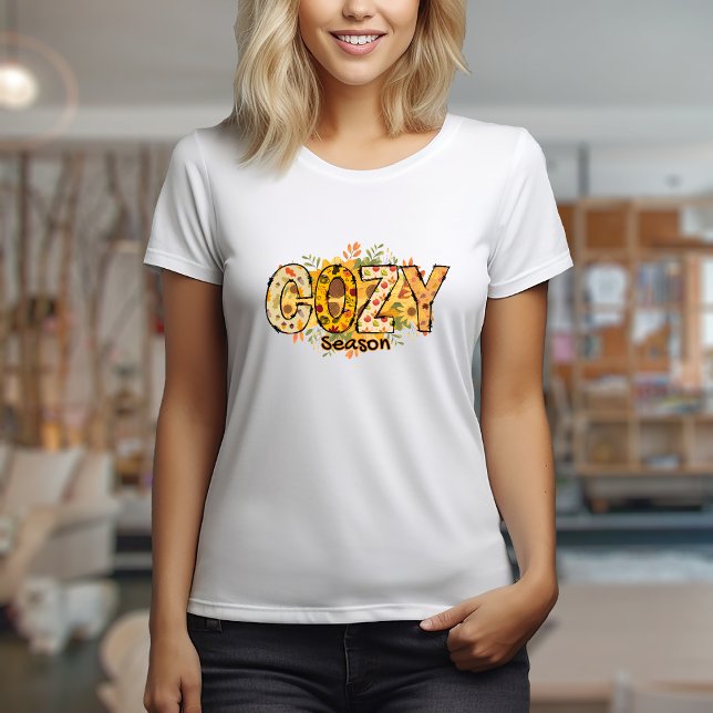 Camiseta floral de temporada acogedora (Subido por el creador)