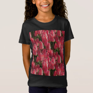 Camiseta Floral de tulipanes rosados