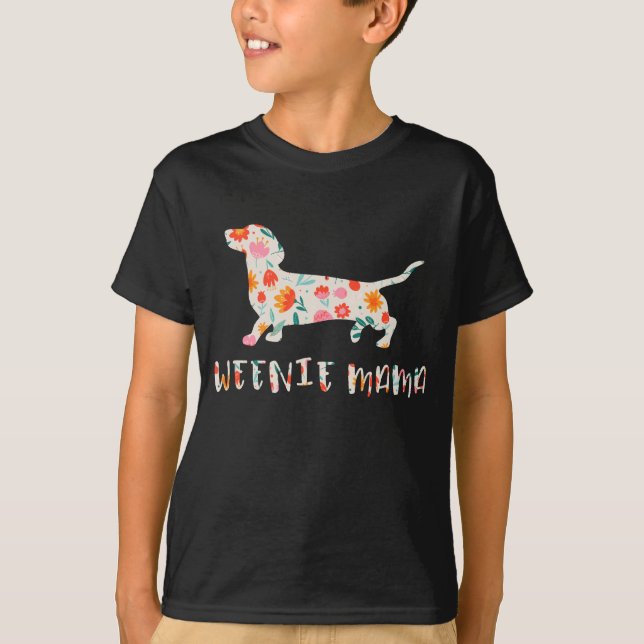 Camiseta Floral de Weenie Mama Dachshund (Anverso)