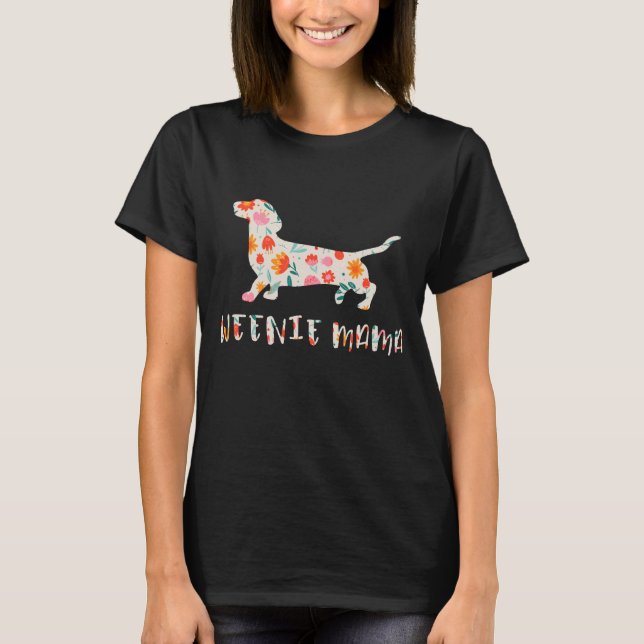 Camiseta Floral de Weenie Mama Dachshund (Anverso)