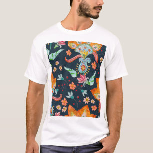 Camiseta Floral Delight: Textura de flores acuáticas