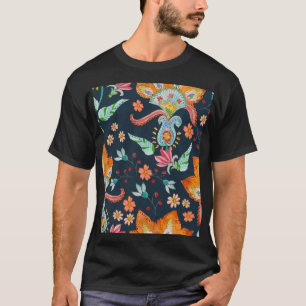 Camiseta Floral Delight: Textura de flores acuáticas