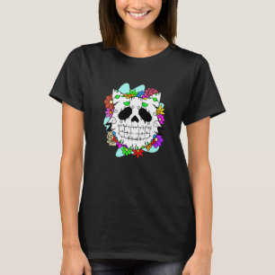 Camiseta Floral Día Mexicano del Gato de Muertos Día de Mue