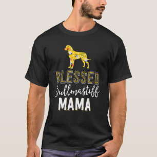 Camiseta Floral Dog Mom For Women Bendecida Bullmastiff Mam