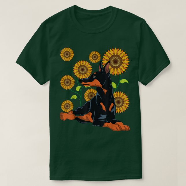 Camiseta Floral Dog Owner Pet Lover Dog Lover Sunflower Dob (Diseño del anverso)
