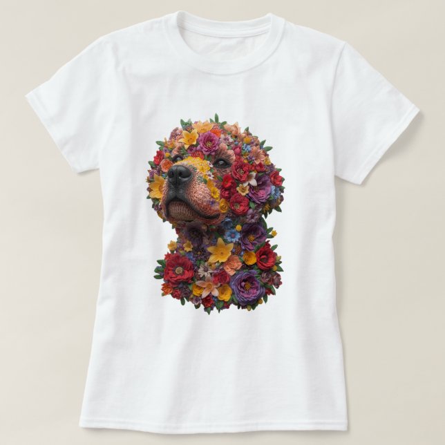 Camiseta Floral Dog T-Shirt | Cute Flower Puppy Design  (Diseño del anverso)