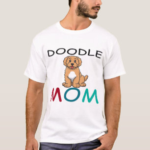 Camiseta Floral Doodle Mom - Golden Doodle Goldendoodle