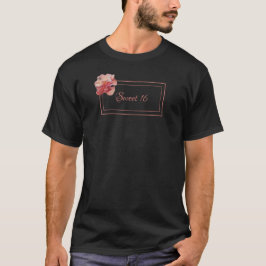 Camiseta Floral dulce 16 rosa y negro