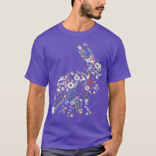 Camiseta Floral Easter Bunny Women Chicas Spring Flowers Ra