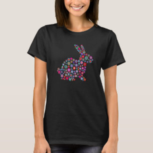 Camiseta Floral Easter Bunny Women Chicas Spring Flowers Ra