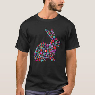 Camiseta Floral Easter Bunny Women Chicas Spring Flowers Ra