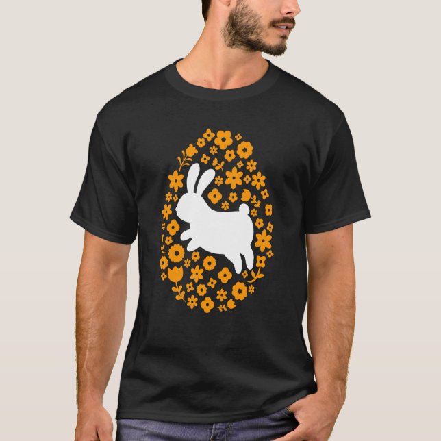 Camiseta Floral Easter Egg Bunny Spring Flowers Rabbit Chic (Anverso)