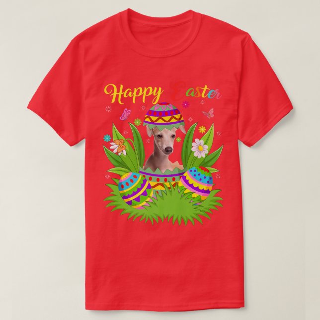 Camiseta Floral Easter Egg Lover Funny Italiano Greyhound D (Diseño del anverso)