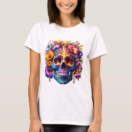 Camiseta Floral Electric Skull