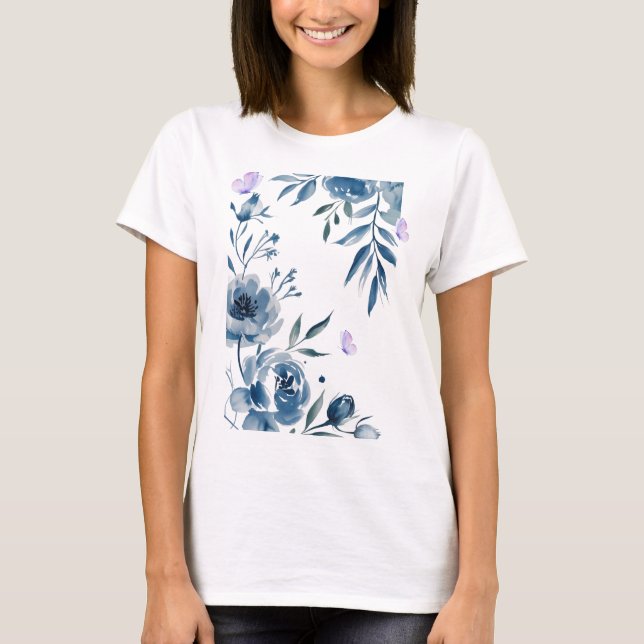 Camiseta Floral Elegance – Flores Suaves en Pastel (Anverso)