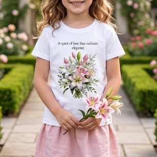 Camiseta Floral Elegante Bouquet de Lirios Blancos