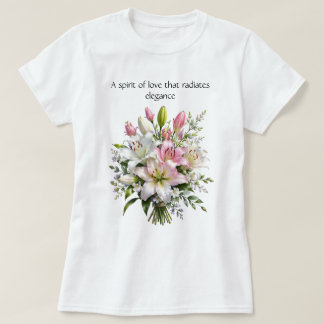 Camiseta Floral Elegante Bouquet de Lirios Blancos