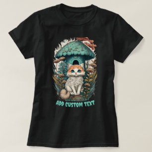 Camiseta Floral en la casa de hongos gatitos, amantes de la