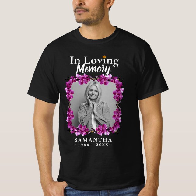 Camiseta Floral en memoria amorosa foto pérdida de madre (Anverso)