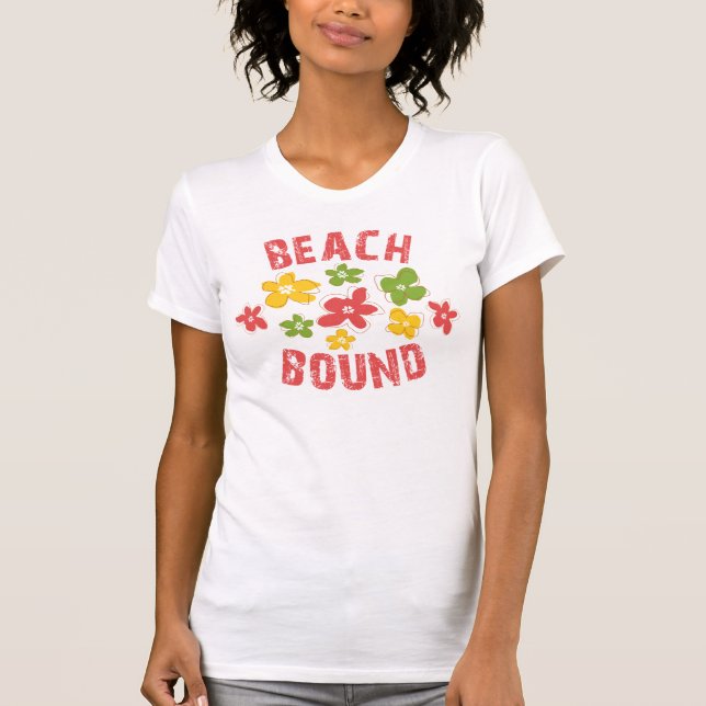 Camiseta floral encuadernada de la playa (Anverso)