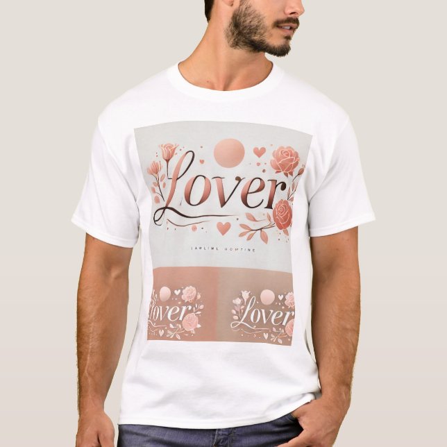 Camiseta floral estética Lover - Rosa romántico De (Anverso)