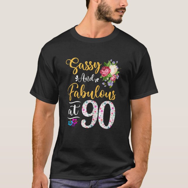 Camiseta Floral Fabulosa y fresca a 90 años (Anverso)