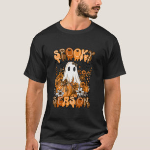 Camiseta Floral Fantasma Cute Halloween Spooky Temporada Gr