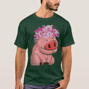 Camiseta Floral Farm Animal Pig Lover Animal Lover Farmer P