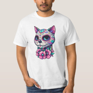 Camiseta Floral Feline Dia de los Muertos