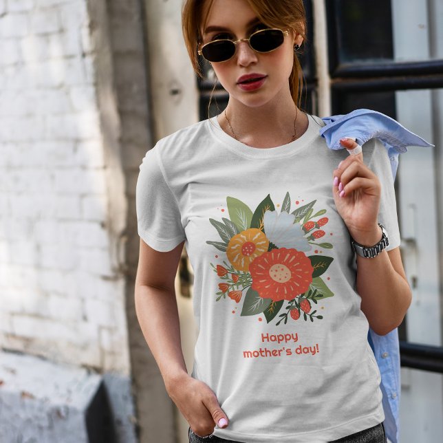 Camiseta Floral feliz día de la madre (Subido por el creador)