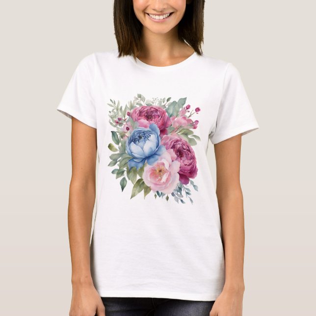 Camiseta floral femenina (Anverso)