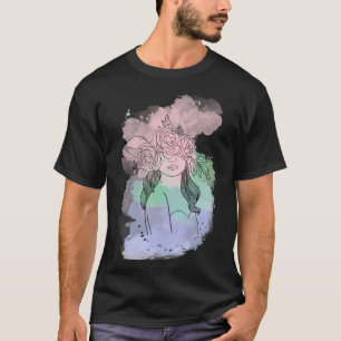 Camiseta Floral Femme un retrato colorido de un epílogo flo