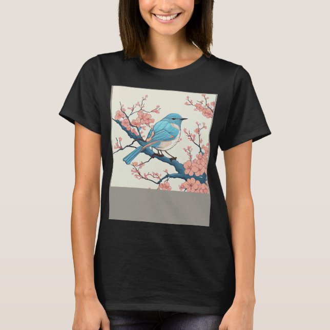 Camiseta Floral floral Sakura Branch Fligh (Anverso)