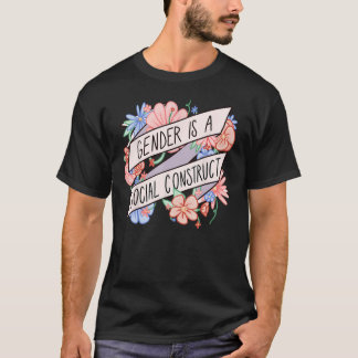Camiseta Floral Gender Is A Social Construct Transgender Da