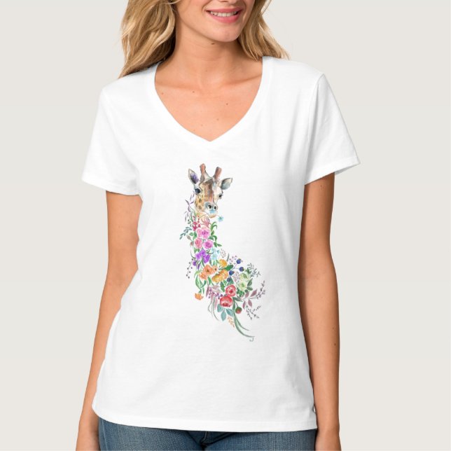 Camiseta Floral Giraffe T-Shirt (Anverso)