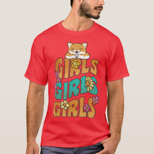 Camiseta Floral Girls sunflower Cat 70s graphic design styl