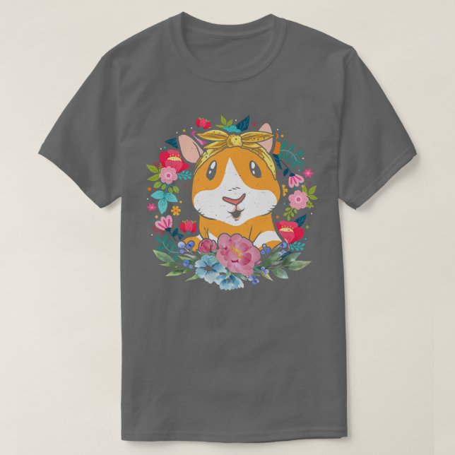 Camiseta Floral Guinea Pig  (Diseño del anverso)