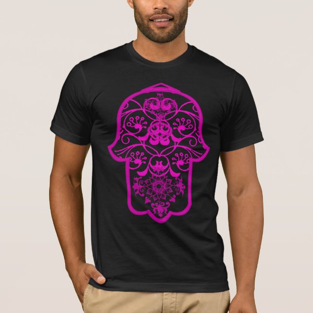 Camiseta Floral Hamsa Pink (Anverso)