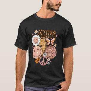 Camiseta Floral Happy Sonling Smile Face Daisy Fl Retro 70