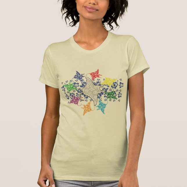 Camiseta Floral Hawaiian Manta Ray (Anverso)