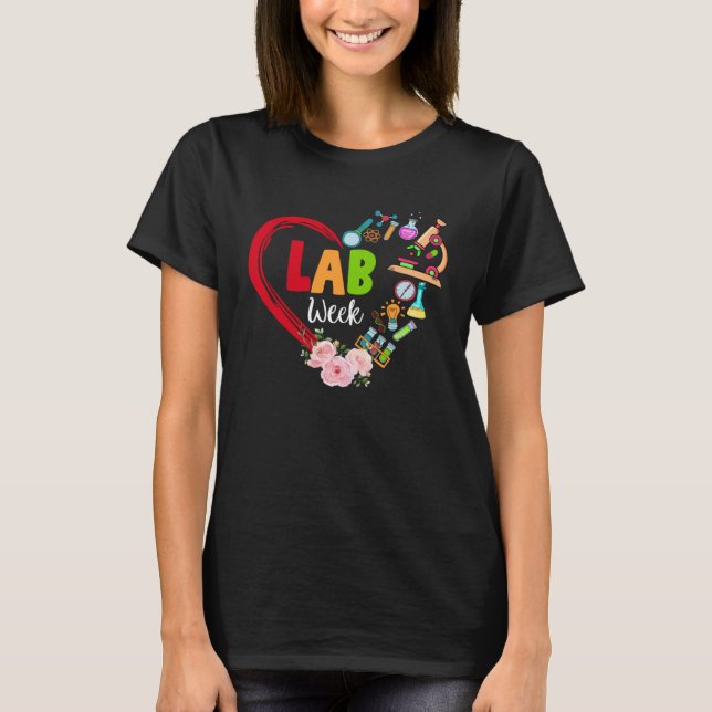 Camiseta Floral Heart Lab Week 2023 Medical Laboratory Tech (Anverso)