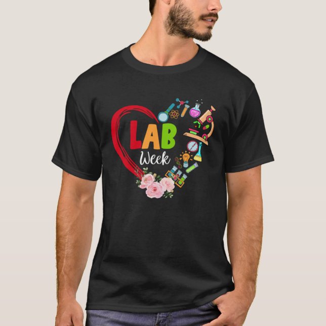 Camiseta Floral Heart Lab Week 2023 Medical Laboratory Tech (Anverso)